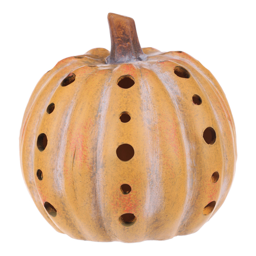 Dýně s otvory v pruzích - keramika, žlutá