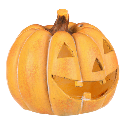 Dýně kulatá s obličejem - magnesium, svícen, velká, žlutá