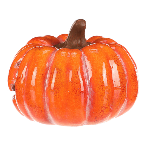 Dýně s obličejem - keramika, LED osvětlení, oranžová