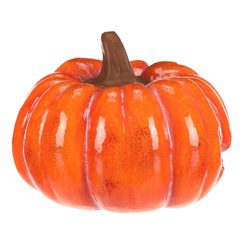 Dýně s obličejem - keramika, LED osvětlení, oranžová