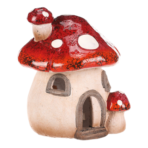 Domeček keramický - muchomůrka, s LED osvětlením
