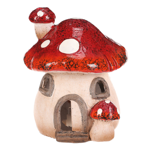Domeček keramický - muchomůrka, s LED osvětlením