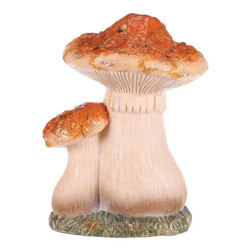 Domeček z magnesia - houba, s LED osvětlením, oranžová stříška