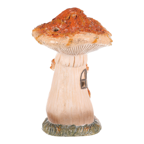 Domeček z magnesia - houba, s LED osvětlením, oranžová stříška