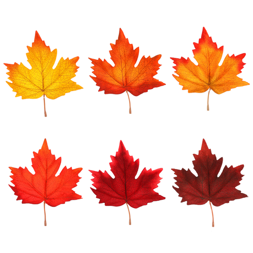 Javor - umělé listí, mix barev, cena za balení (6 ks)