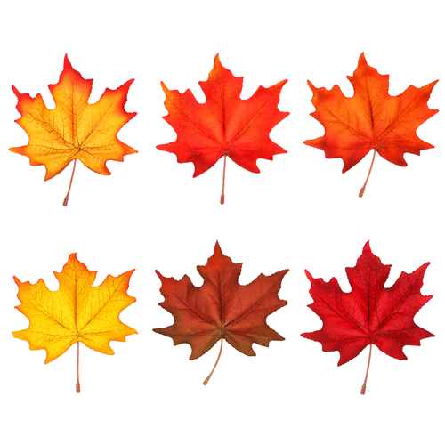 Javor - umělé listí, mix barev, cena za balení (6 ks)