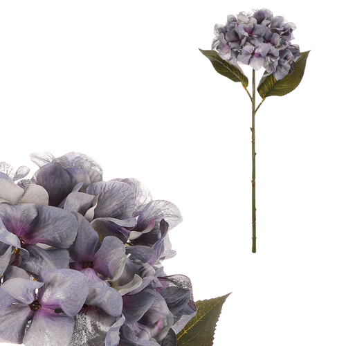 Hortenzie - umělá řezaná, barva modrá