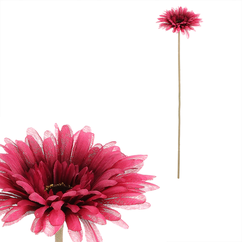 Gerbera - umělý květ na stonku, barva fialová