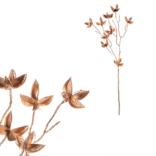 Bavlník - umělá větev,  barva zlatá