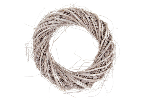 Věnec proutěný - pr.45 cm, šedobílá barva
