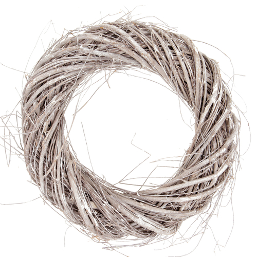 Věnec proutěný - pr.45 cm, šedobílá barva