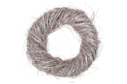 Věnec z proutí - pr. 40 cm, barva šedo-bílá