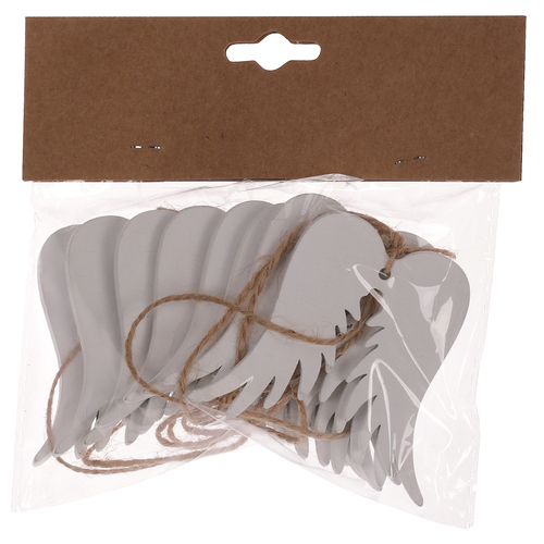 Křídla andělská - dřevěná, bílá, cena za balení (8 ks)