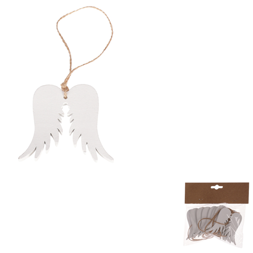 Křídla andělská - dřevěná, bílá, cena za balení (8 ks)