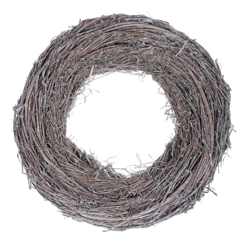 Věnec proutěný - pr. 30 cm, šedá barva