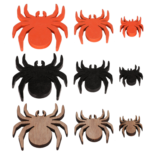 Pavouk - dřevěný, mix 3 barev a 3 vel., cena za balení (18 ks)