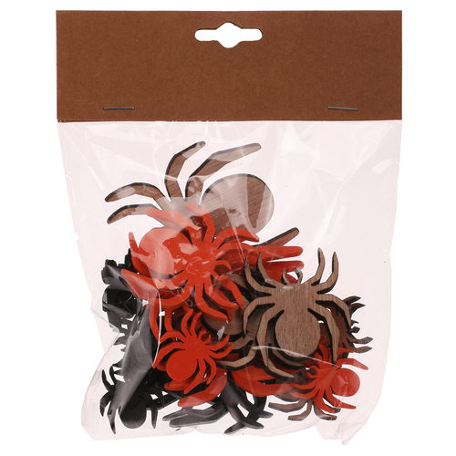 Pavouk - dřevěný, mix 3 barev a 3 vel., cena za balení (18 ks)