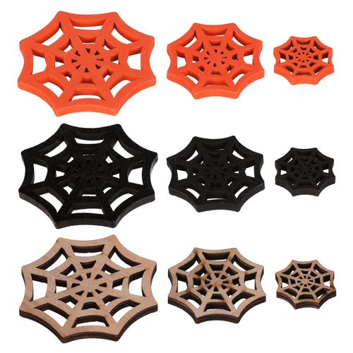 Pavučina - dřevěná, mix 3 barev a 3 vel., cena za balení (18 ks)