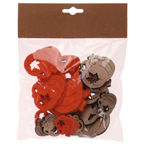 Dýně - dřevo, mix 2 barev a 3 vel., cena za balení (18 ks)