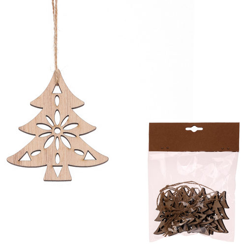Stromečky na pověšení - dřevo, přírodní, cena za balení (8 ks)