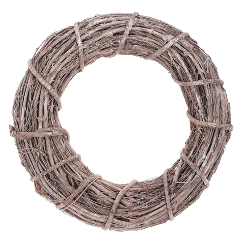 Věnec proutěný - pr. 30 cm, barva šedo-bílá