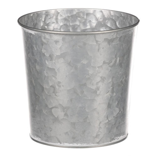 Obal z kovu na květiny, v zinkové barvě se srdcem.