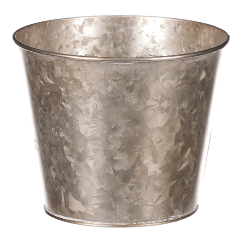 Obal z kovu na květiny, v tmavě krémové barvě se srdcem