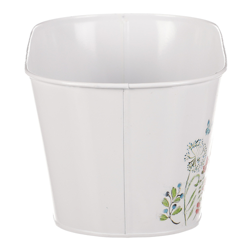 Kovový truhlík, květinový design.