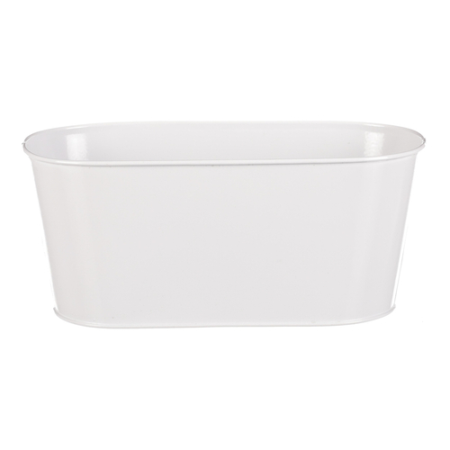 Truhlík kovový - květinový design, barva bílá