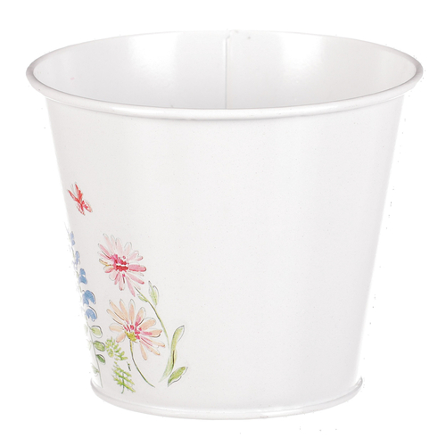 Kovový obal na květiny, květinový design.