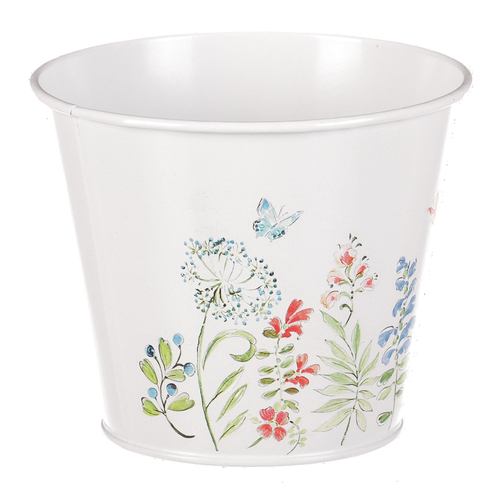 Kovový obal na květiny, květinový design.