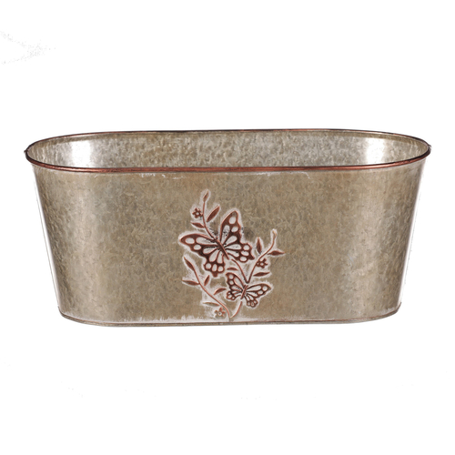 Kovový truhlík, design s motýly.