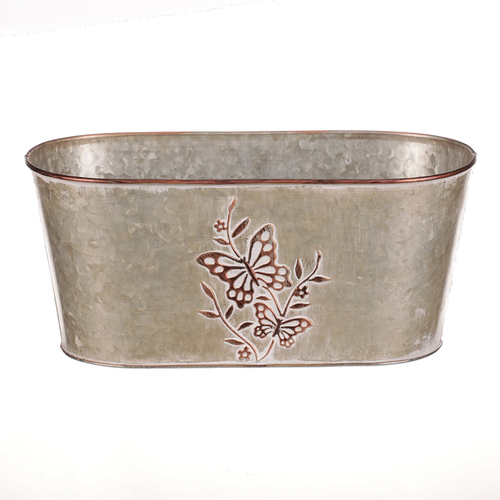 Kovový truhlík, design s motýly.