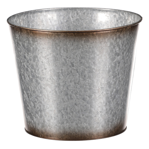 Kovový obal na květiny, design s ptáčky.