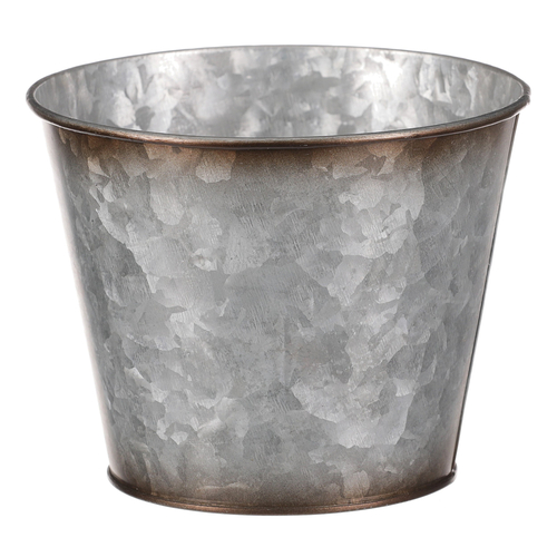 Kovový obal na květiny, design s ptáčky.