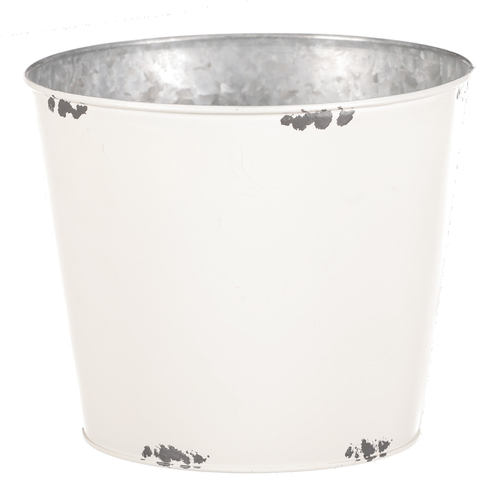 Kovový obal na květiny, design s růžemi.