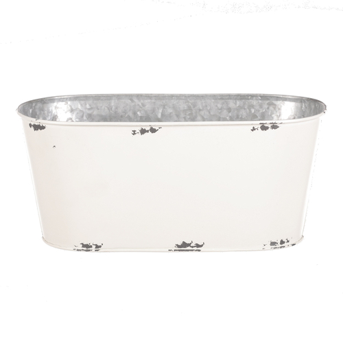 Kovový truhlík, design s růžemi.