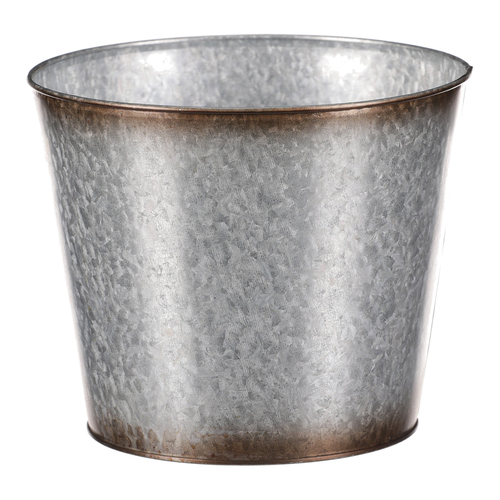 Kovový obal na květiny. Design s růžemi.