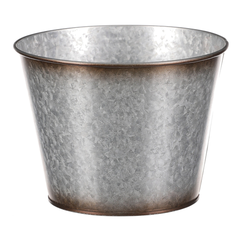 Kovový obal na květiny. Design s růžemi.