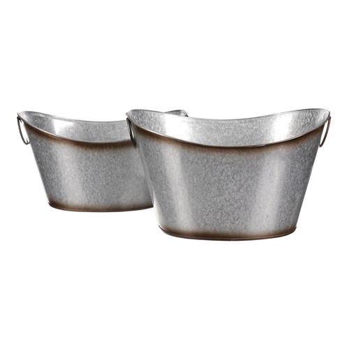 Kovový obal na květiny. Sada 2ks. Design s růžemi.