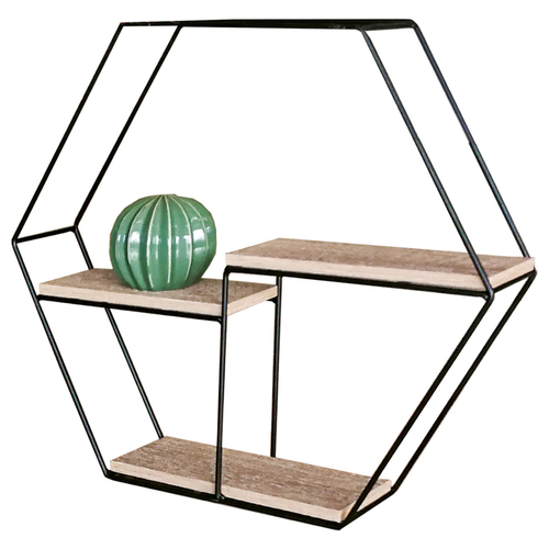 Polička, kov, hnědá, P-064 OAK