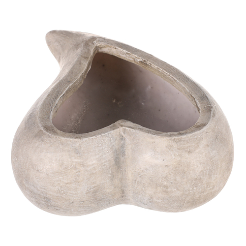 Obal květinový pietní  - tvar srdce, polyresin, šedý