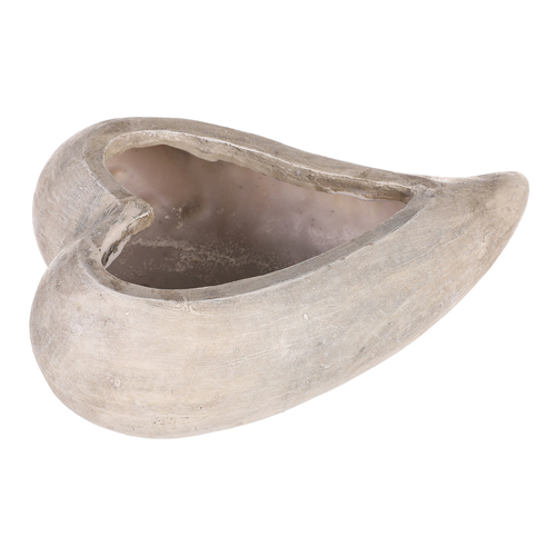 Obal květinový pietní  - tvar srdce, polyresin, šedý