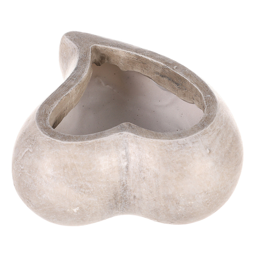 Obal květinový pietní - tvar srdce, polyresin, šedý