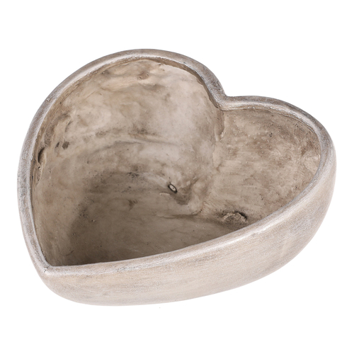 Obal květinový pietní - srdce, polyresin, šedý