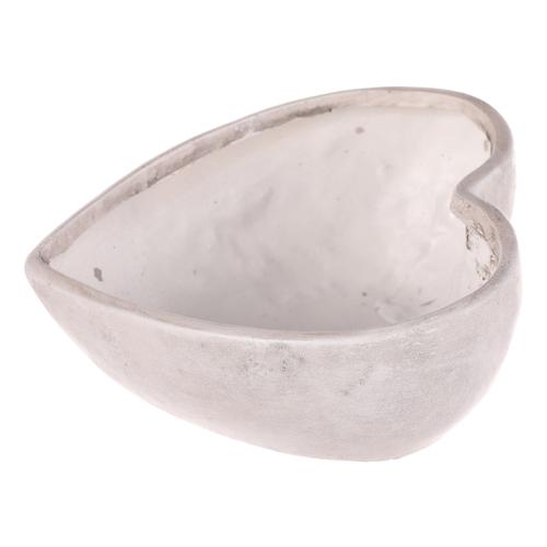 Obal květinový pietní - srdce, polyresin, šedý