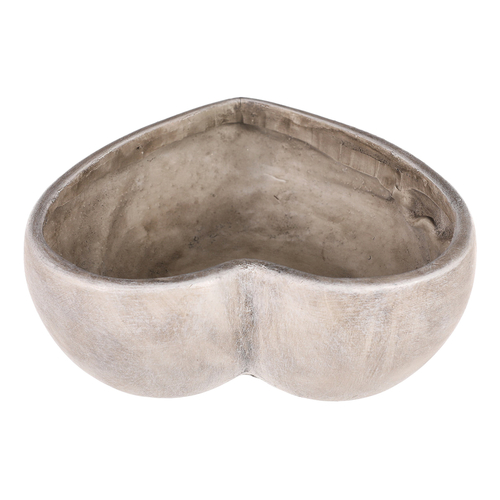 Obal květinový pietní - srdce, polyresin, šedý