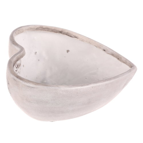 Obal květinový pietní - srdce, polyresin, šedý