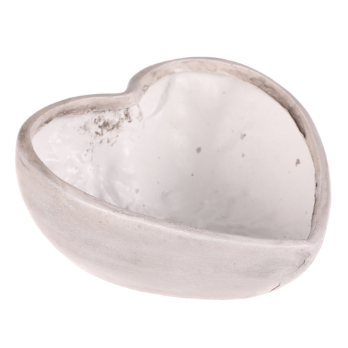 Obal květinový pietní - srdce, polyresin, šedý