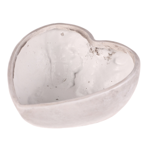 Obal květinový pietní - srdce, polyresin, šedý